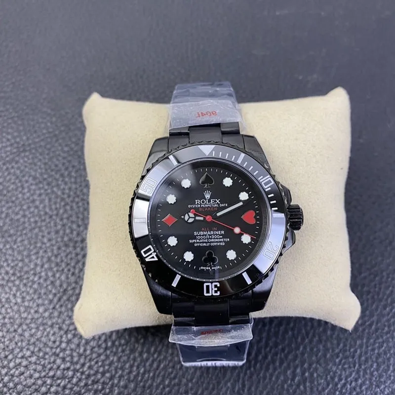 replicaRolex watch Submariner latest modified all black front view
