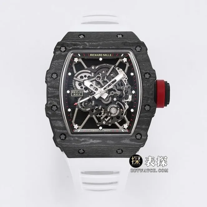 BBR RM 35-01Richard Mille1:1replica watch men's black dial white rubber model braceletlive photos