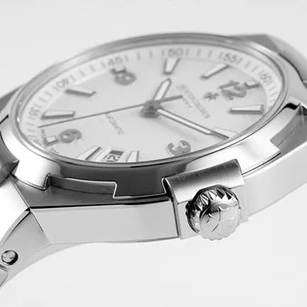 8F factory top-tier watch Vacheron Constantin men's white dial steel bracelet mechanical watch front view