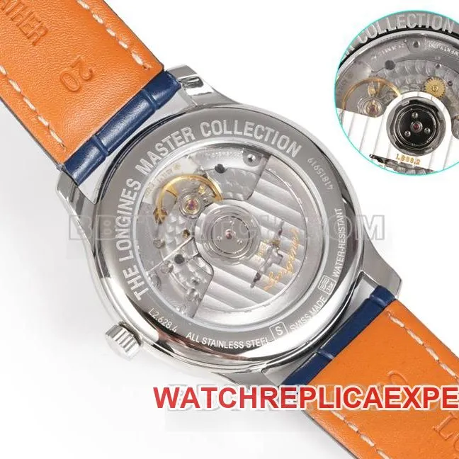 Longines watch XC factory famous craftsman blue dial diamond time mark L888 mechanical movementleather strap model front live photo