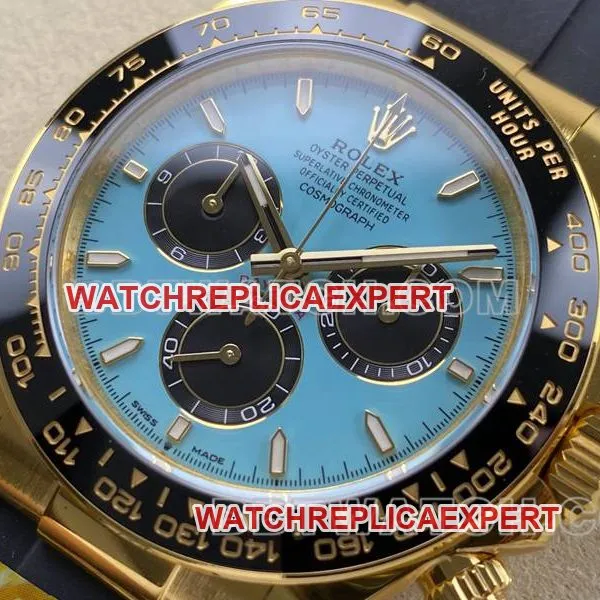 Rolextop-tier watch ARF FactoryDaytonablue dialyellow gold4131 rubber model front live photo