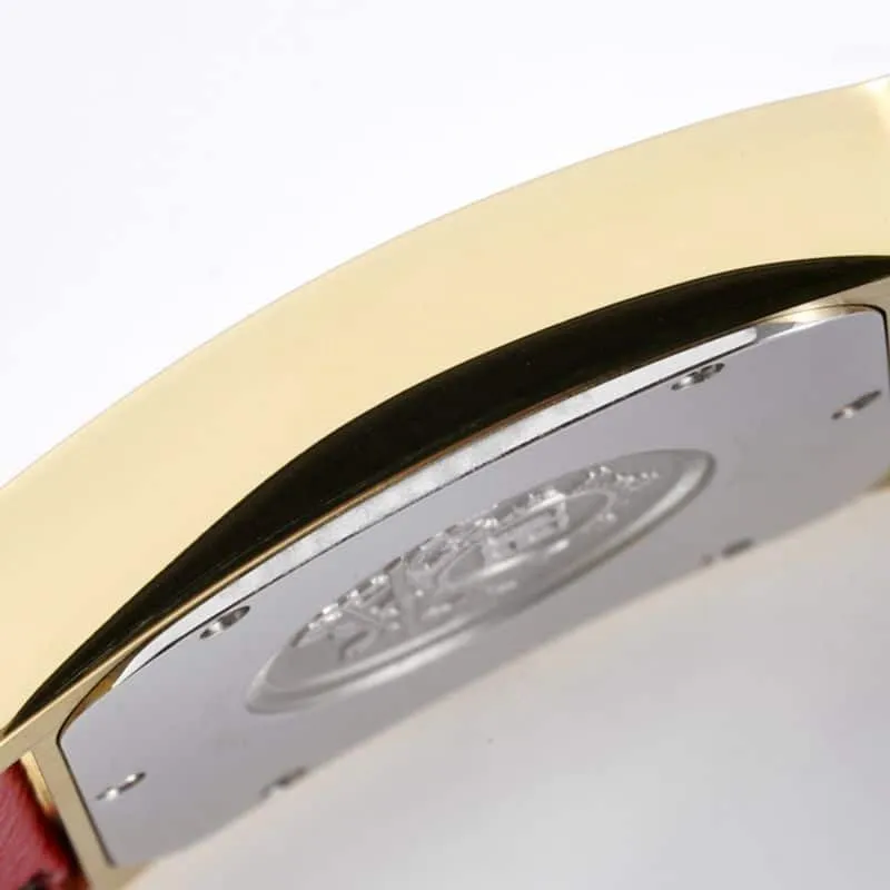 Hermès ladies' watchtop-tier replicaHeureH series quartz square fashion watch vermilion braceletrose gold dial back cover picture
