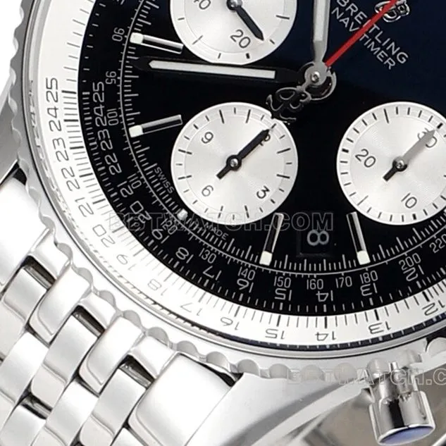 BLS factory Breitling aviation chronographsuper black panda disk AB0121211B1A1braceletlive photos