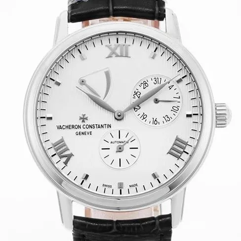 APEX factory top-tier watch Vacheron Constantin men's white dial black belt inheritance series watch front view