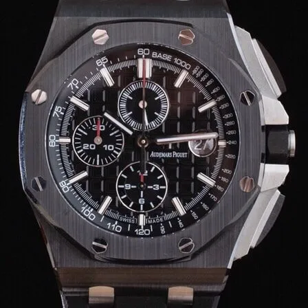 top-tiersuper cloneAPFAudemars PiguetRoyal Oak Offshore 26400black dialceramicchronograph watch movement picture