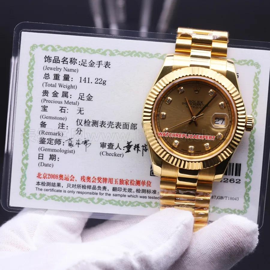 Rolex Datejust 41mm 24K Gold-Plated Steel