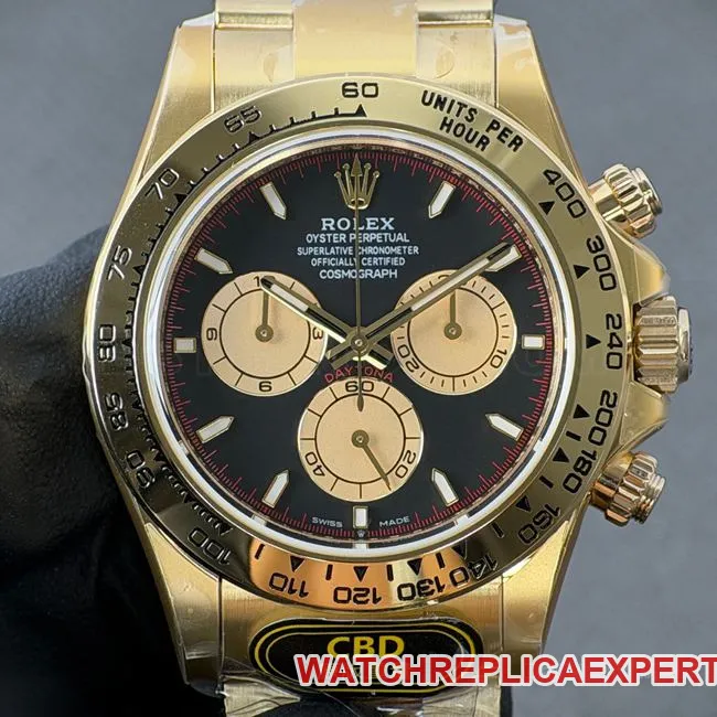 CBD factory collectible watch RolexDaytonablack dial gold steel bracelet4131front live photo