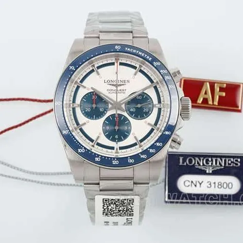 AFLongines Concas 1:1super silver dialsteel bracelet model L3.835.4.98.6front live photo