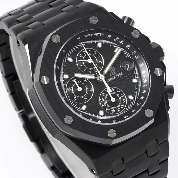APF factory Audemars Piguet men's Royal Oak offshore type watch black dialceramic model 26238CE.OO.1300CE.01front live photo