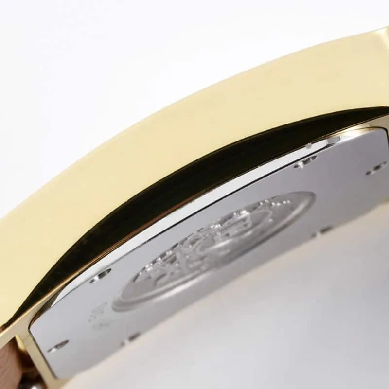 Hermès ladies' watchtop-tierhigh-quality replicaHeureH series quartz square fashion watch khaki braceletrose gold plate front view