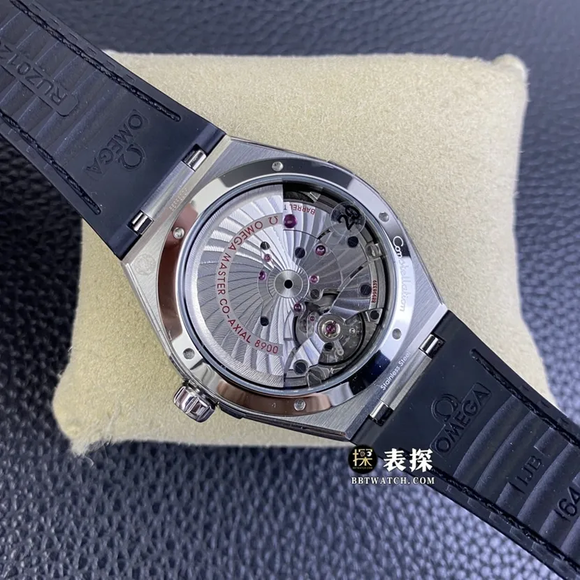 SBF factory Omega constellation watch men's black dialleather strap model pictures and prices front live photo
