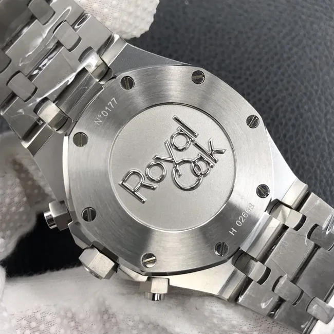 BF factory new top-tier watch Audemars PiguetRoyal Oak series 26331OR men's blue dialsteel braceletchronograph watch front view