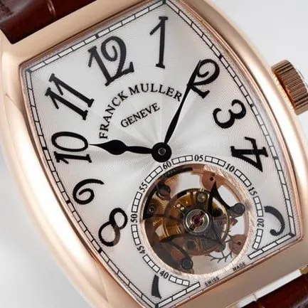 ABF factory Frank Muller top-tier watch manual winding mechanical men's white dial brown belt front view