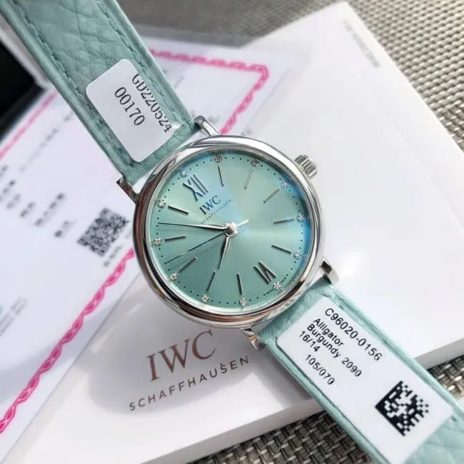 top-tiersuper cloneIWC Portofino series light blue dial ladies watch movement picture