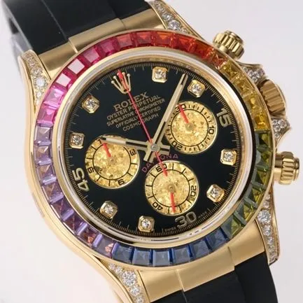 top-tier replicaRolex men's black dialrubber strap new Daytona automatic movement watch front view