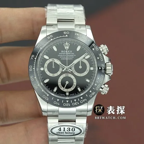 C factory Rolex men's Daytona watch spade steel bracelet model m126500ln-0002front live photo