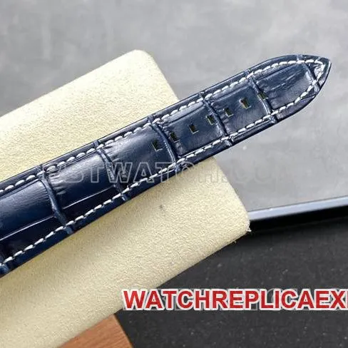 collectible watch BLS factory Breitling aviation chronograph diamond blue dialleather strap model front live photo