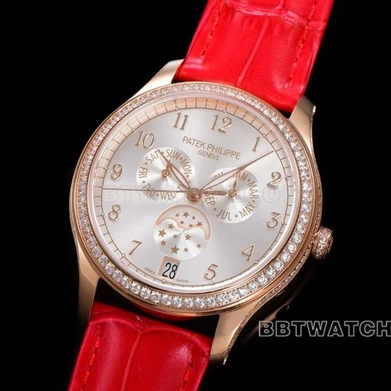 ZP factory Patek Philippe complicated timepiece top-tier 1:1super clonesilver dialleather strap model 4947R-001front live photo