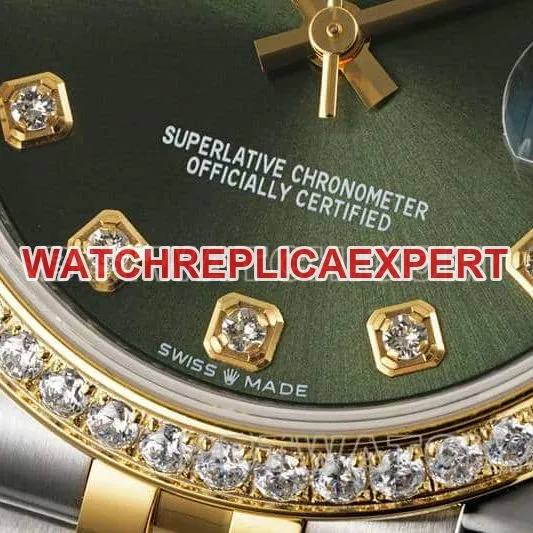ARF FactoryRolex log top-tier replicagreen dialdiamond bezel31mm gold five-lattice chain link 278383front live photo