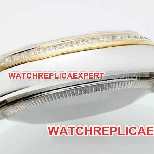 ARF FactoryRolex log 1:1super clonewhite dialdiamond bezel31mm gold five-lattice chain link278383front live photo