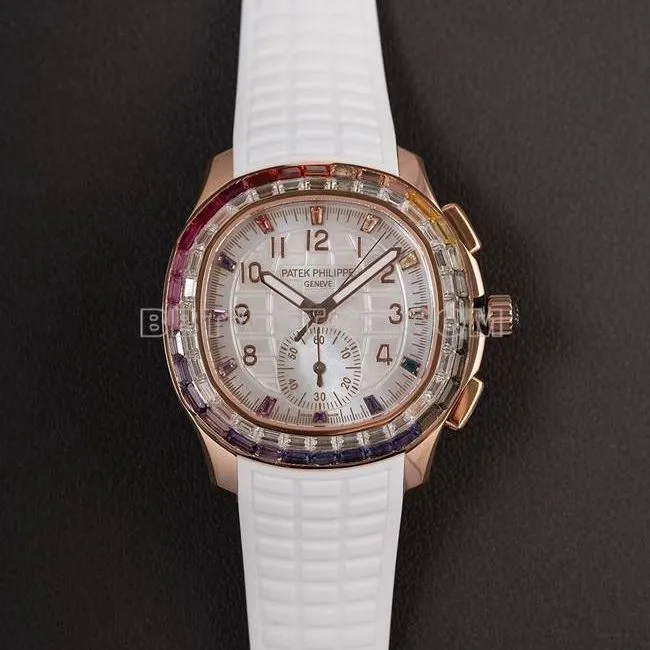 collectible watch PPM factory Patek PhilippeAquanaut mechanical white rubber braceletfront live photo
