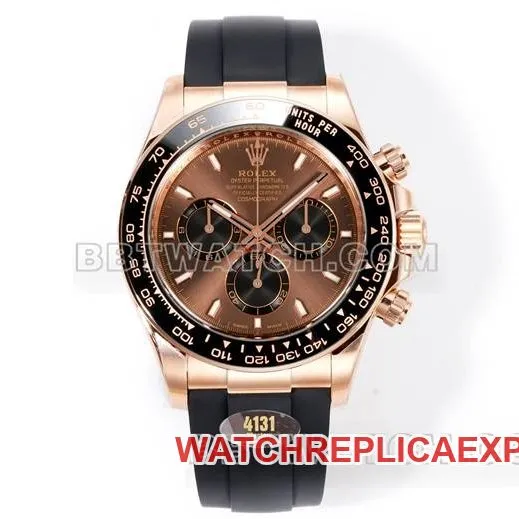 top-tier watch DaytonaJF factory Rolex brown disk rose gold4131 mechanical rubber braceletfront live photo
