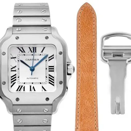 Cartier top high-quality watches Santos series women's steel band white disk watch