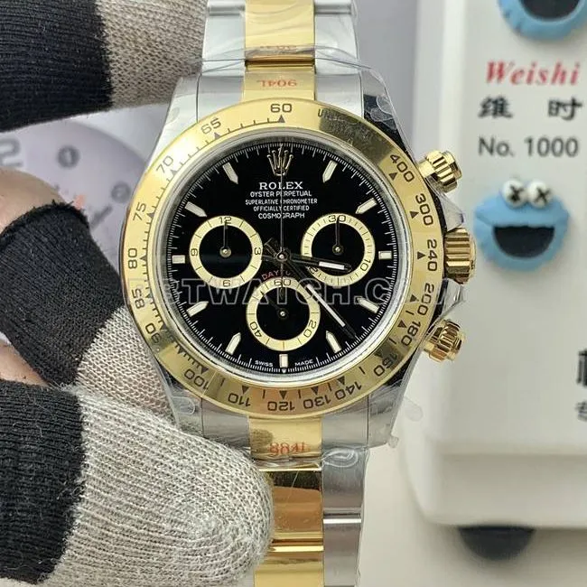 QF factory watch DaytonaRolexblack dial4131 mechanical gold braceletbraceletlive photos
