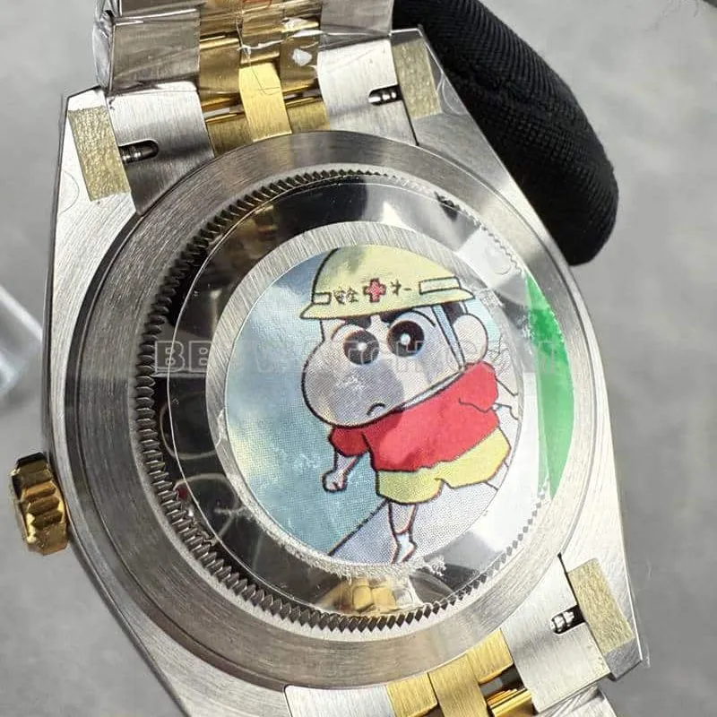 ARF FactoryRolex log top-tier replicablack dial41mm gold five-row chain link126333front live photo