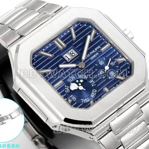 Patek Philippe watch 3k factory 45mmblue dial240psmovementsteel bracelet model 5822front live photo