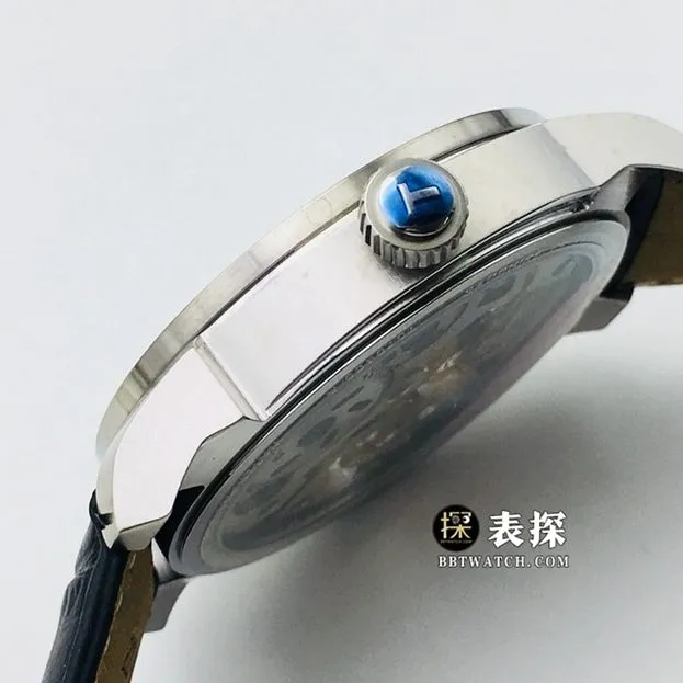 LG Tianjiang hollow Tissot watch silver gray hollow plate leather strap model T070.405.16.411.00side live photo