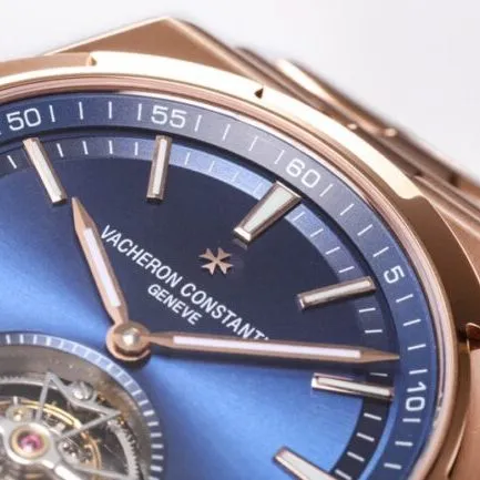 top-tiersuper cloneBBRVacheron Constantinrose goldblue dial tourbillon front view