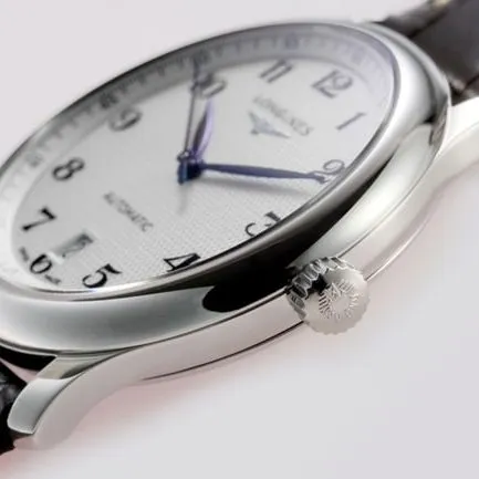 top-tier replicaLongines men's white dial brown belt new famous series leather strap mechanical watch movement picture