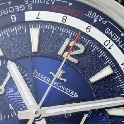 top-tier replicaHKJaeger-LeCoultre Beichen series blue dial world time chronograph men's watch clasp picture