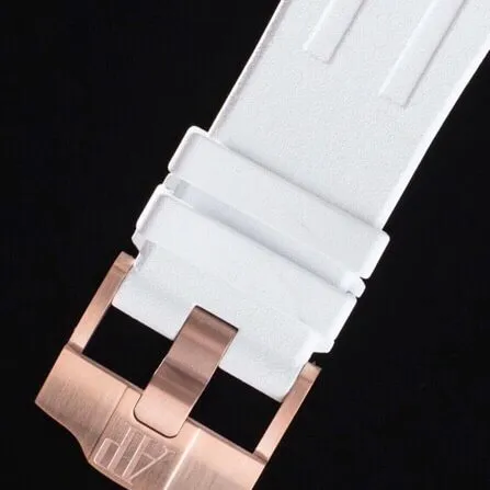 top-tiersuper cloneAPFrose goldwhite dialAudemars PiguetRoyal Oak Offshore 26400 top-tier watch front view