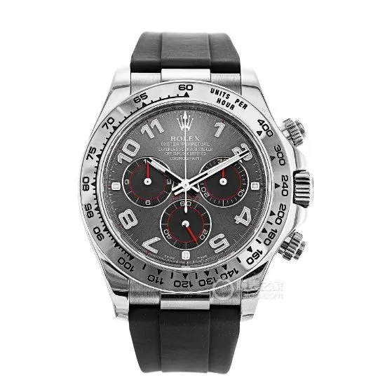 Factory C Rolex Daytonatop-tier 1:1high-quality replicawhite gold gray magic rubber model 116519-0104side live photo