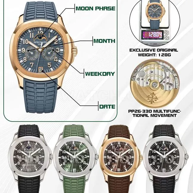 PPM factory top-tier watch Patek PhilippeAquanautblue dial5261front live photo