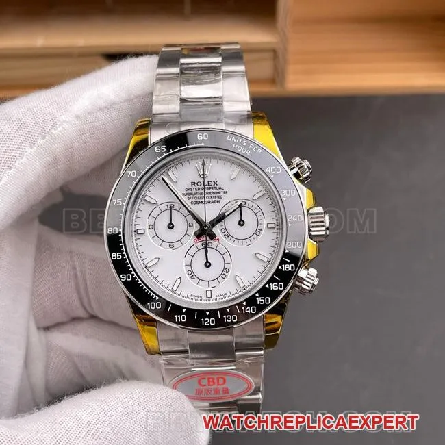 Top Rolex Daytona CBD factory white dial 4131 mechanical front actual product photo