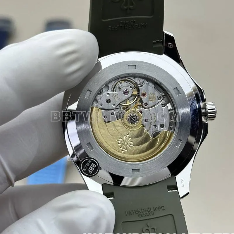 Patek Philippetop-tier watch BBF factory grenade green dial green rubber model 5168Gfront live photo
