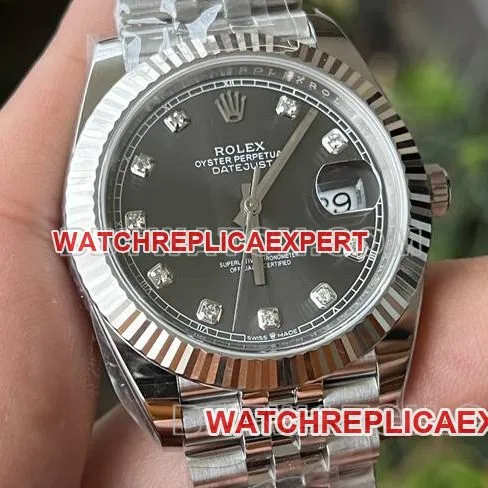 ERF Factory Rolex Gray Dial 3235 Mechanical 41mm President Watch collectible Front Real Shot