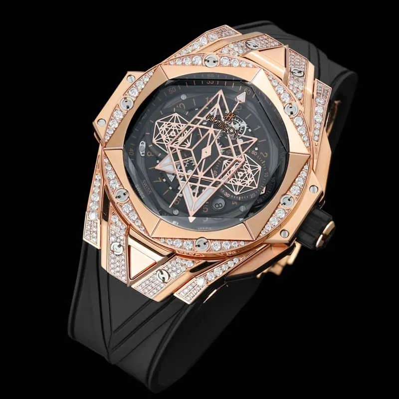 HublotHublothigh-quality watch new BigBangSangBleuII tattoo men's mechanical watch movement picture