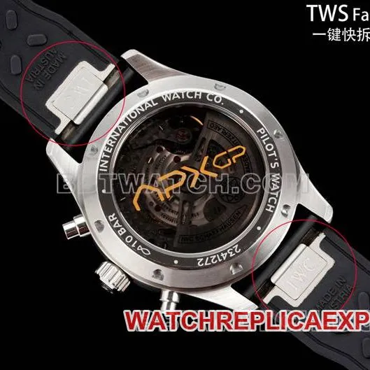 top-tier watch pilot TWS factory IWC black dial rubber model front live photo