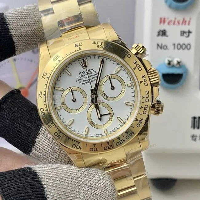 QF factory collectible watch RolexDaytonawhite dialyellow gold4131 mechanical braceletlive photos