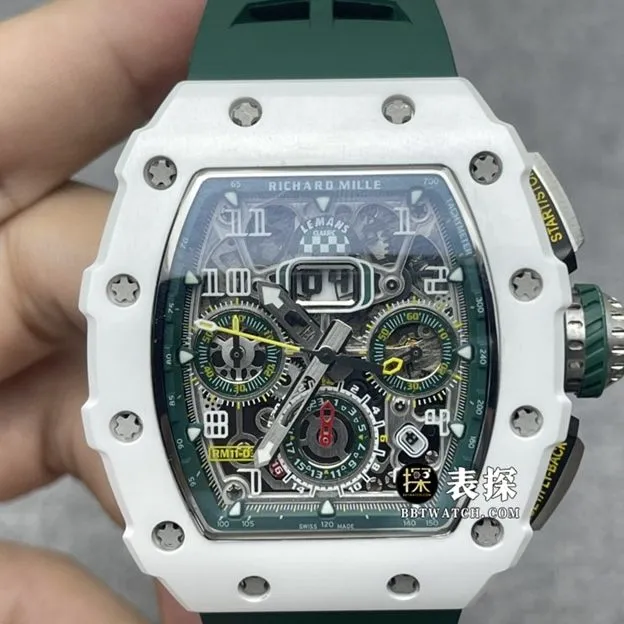 KV Factory Richard Mille men's RM 11-02 LMC1:1super watch men's black dial rubber model pictures and prices front live photo