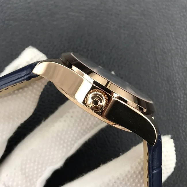 top-tier replicaOmega men's blue dial Cordon Bleu De Ville series automatic movement tourbillon watch front view