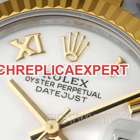 ARF FactoryRolex log 1:1super clonewhite dial31mm gold three-lattice chain link278273front live photo