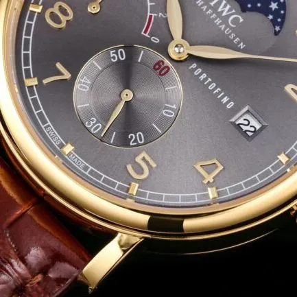 top-tier replicaTWAIWC Portofino series gray plate IW516409 see-through bottom watch side view
