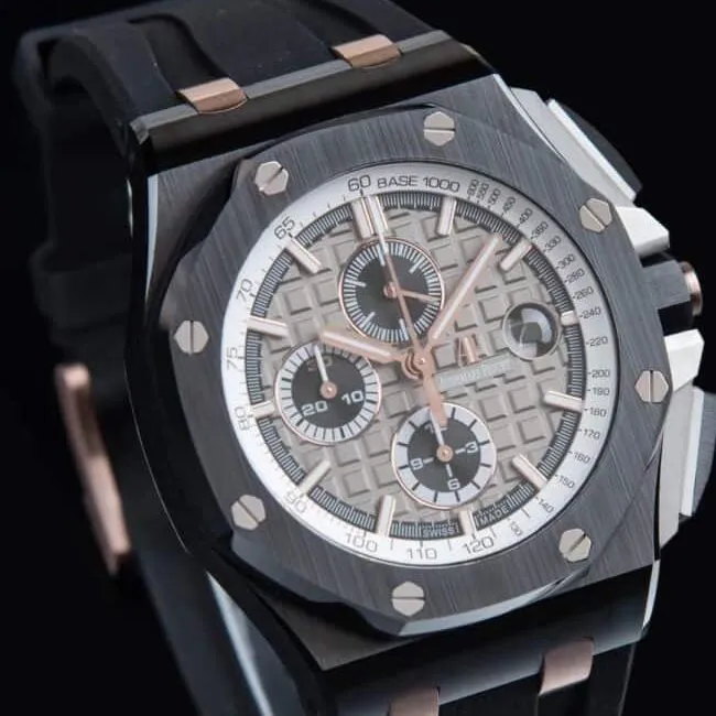 The high-quality APFblack dial Audemars PiguetRoyal Oak gray dial offshore 26400 watch from a major manufacturer is the ultimate watch to eliminate false front views at a glance.