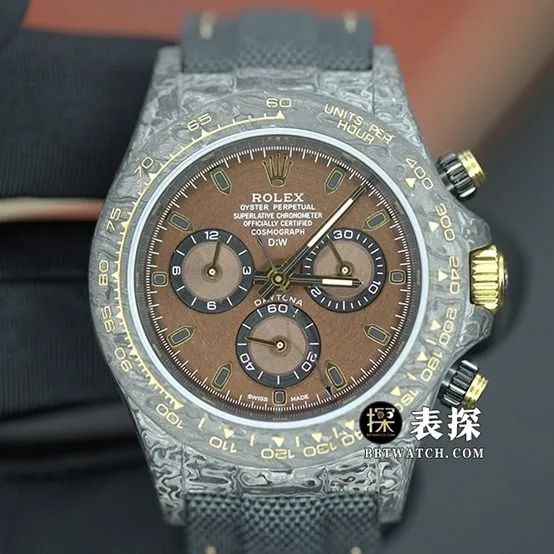Diw factory Rolex men's universe chronograph Daytonatop-tier 1:1super watch gradient brown plate rubber model front live photo