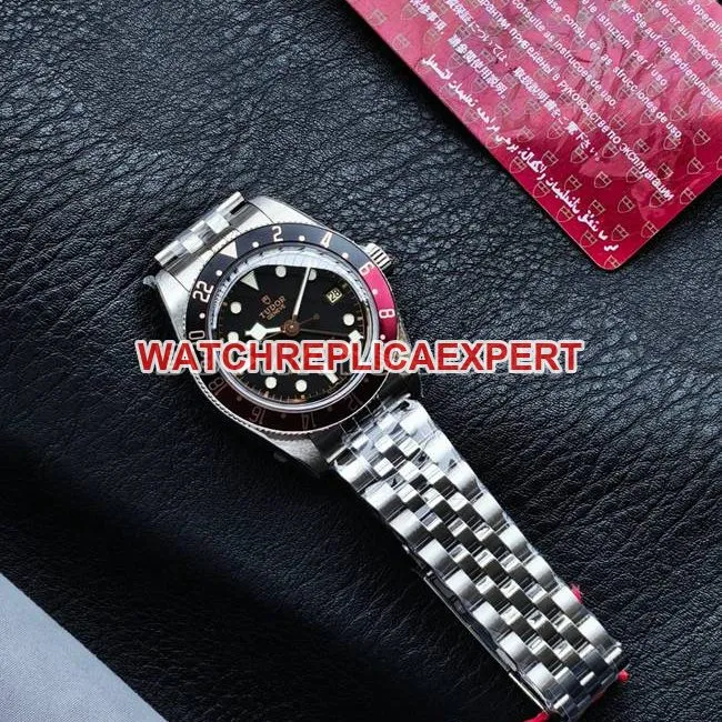 3CF factory collectible watch Biwan Tudorblack dial black red circle steel braceletfront live photo